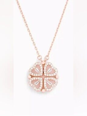 Kuevo and Liora Lucky Heart Necklace Rose Gold NWT